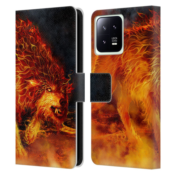 Tom Wood Fire Creatures Wolf Stalker Leather Book Wallet Case Cover For Xiaomi 13 5G
