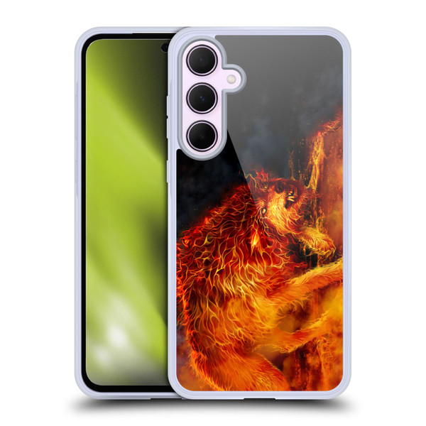Tom Wood Fire Creatures Wolf Stalker Soft Gel Case for Samsung Galaxy A35 5G