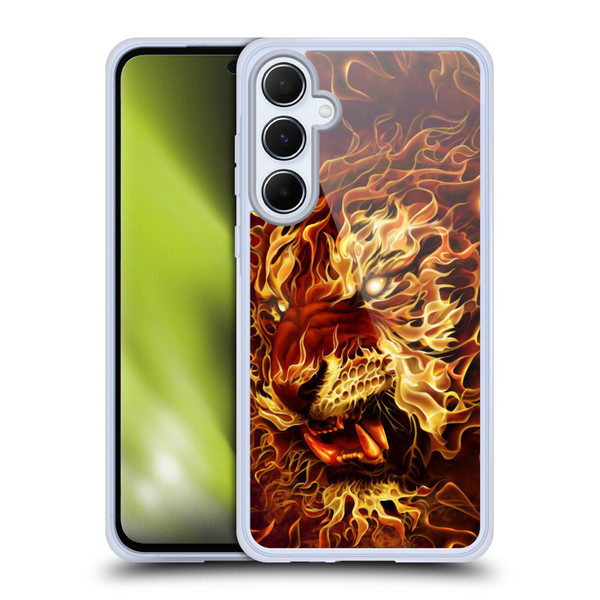 Tom Wood Fire Creatures Tiger Soft Gel Case for Samsung Galaxy A55 5G