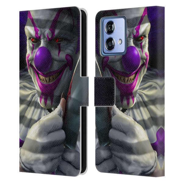 Tom Wood Horror Mischief The Clown Leather Book Wallet Case Cover For Motorola Moto G84 5G