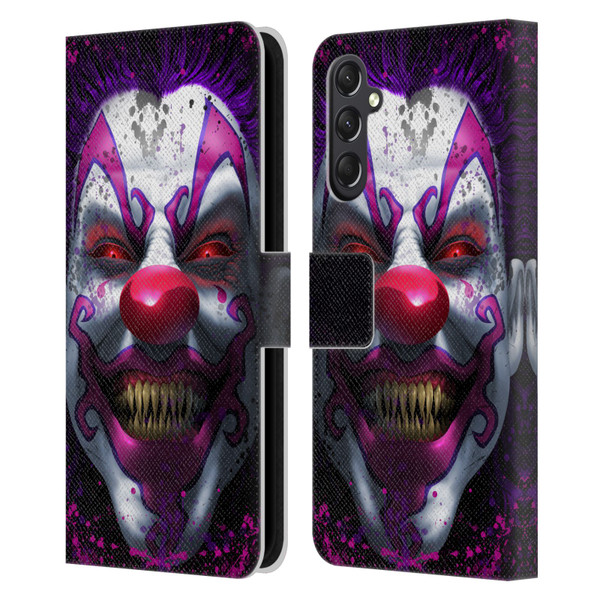Tom Wood Horror Keep Smiling Clown Leather Book Wallet Case Cover For Samsung Galaxy A24 4G / M34 5G
