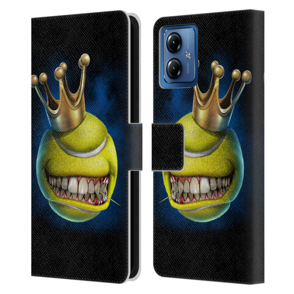 Tom Wood Monsters King Of Tennis Leather Book Wallet Case Cover For Motorola Moto G14