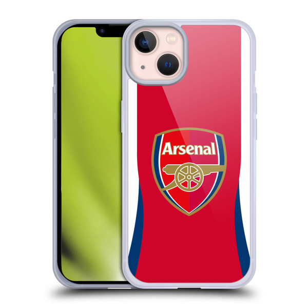 Arsenal FC 2024/25 Crest Kit Home Soft Gel Case for Apple iPhone 13