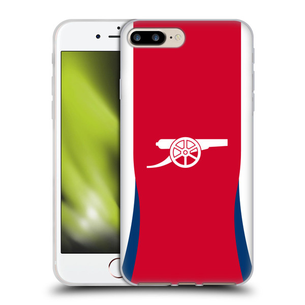 Arsenal FC 2024/25 Kit Home Soft Gel Case for Apple iPhone 7 Plus / iPhone 8 Plus