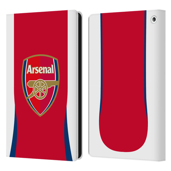 Arsenal FC 2024/25 Crest Kit Home Leather Book Wallet Case Cover For Amazon Fire HD 8/Fire HD 8 Plus 2020