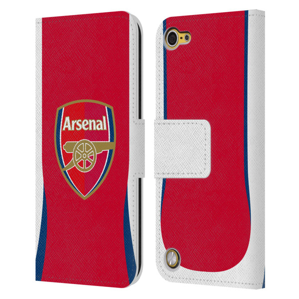 Arsenal FC 2024/25 Crest Kit Home Leather Book Wallet Case Cover For Apple iPod Touch 5G 5th Gen