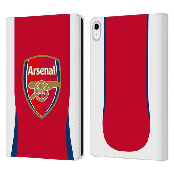 Arsenal FC 2024/25 Crest Kit Home Leather Book Wallet Case Cover For Apple iPad 10.9 (2022)