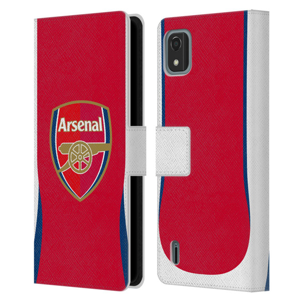 Arsenal FC 2024/25 Crest Kit Home Leather Book Wallet Case Cover For Nokia C2 2nd Edition