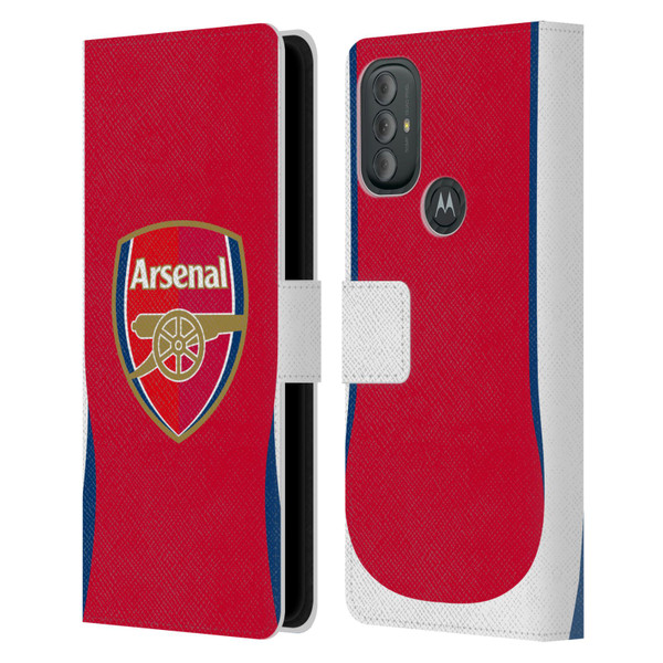 Arsenal FC 2024/25 Crest Kit Home Leather Book Wallet Case Cover For Motorola Moto G10 / Moto G20 / Moto G30