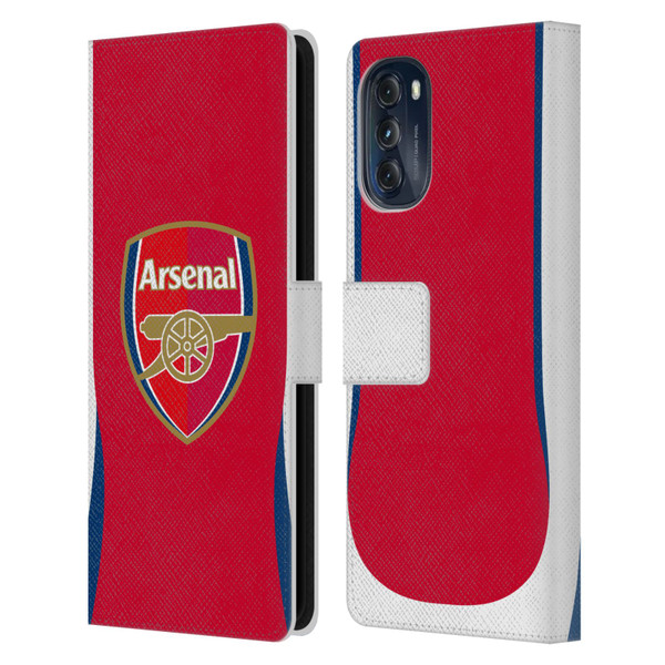 Arsenal FC 2024/25 Crest Kit Home Leather Book Wallet Case Cover For Motorola Moto G (2022)