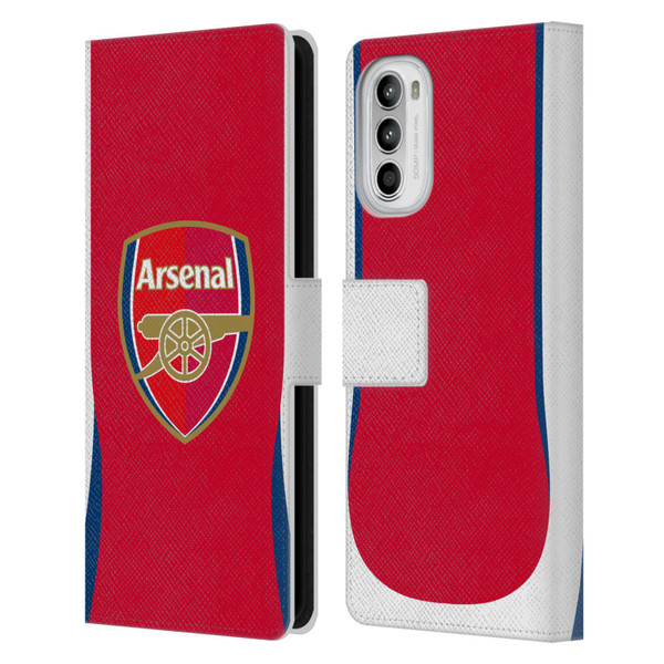 Arsenal FC 2024/25 Crest Kit Home Leather Book Wallet Case Cover For Motorola Moto G52