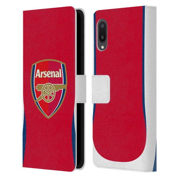 Arsenal FC 2024/25 Crest Kit Home Leather Book Wallet Case Cover For Samsung Galaxy A02/M02 (2021)