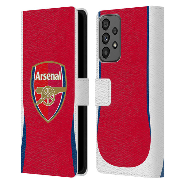 Arsenal FC 2024/25 Crest Kit Home Leather Book Wallet Case Cover For Samsung Galaxy A73 5G (2022)