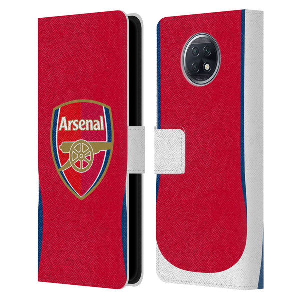 Arsenal FC 2024/25 Crest Kit Home Leather Book Wallet Case Cover For Xiaomi Redmi Note 9T 5G