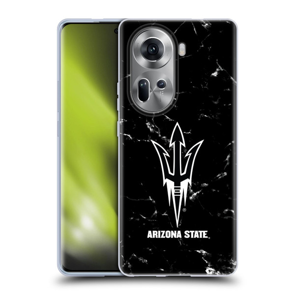 Arizona State University ASU Arizona State University Black And White Marble Soft Gel Case for OPPO Reno11