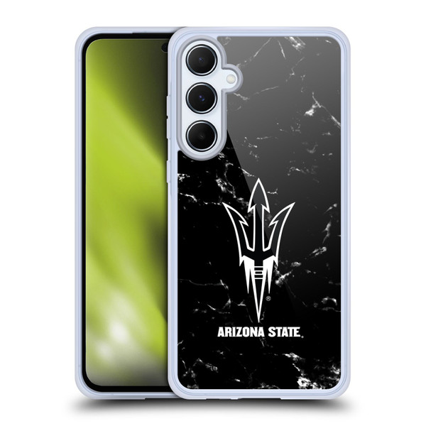 Arizona State University ASU Arizona State University Black And White Marble Soft Gel Case for Samsung Galaxy A55 5G