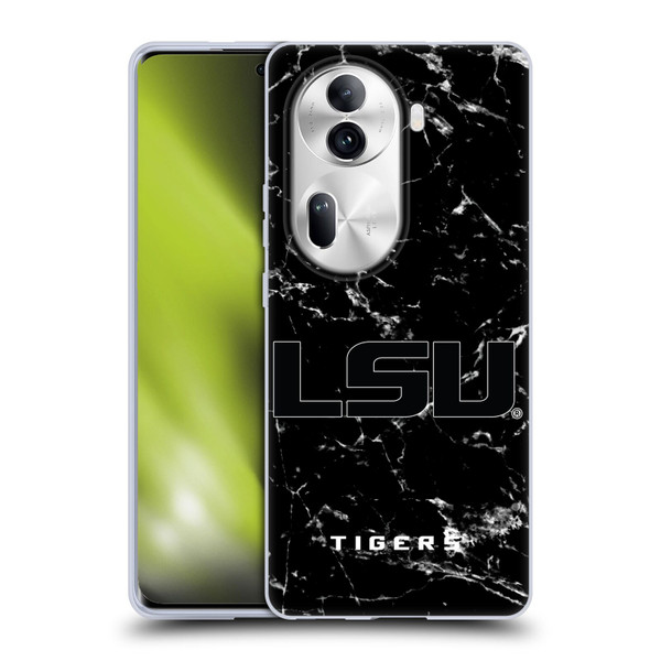 Louisiana State University LSU Louisiana State University Black And White Marble Soft Gel Case for OPPO Reno11 Pro