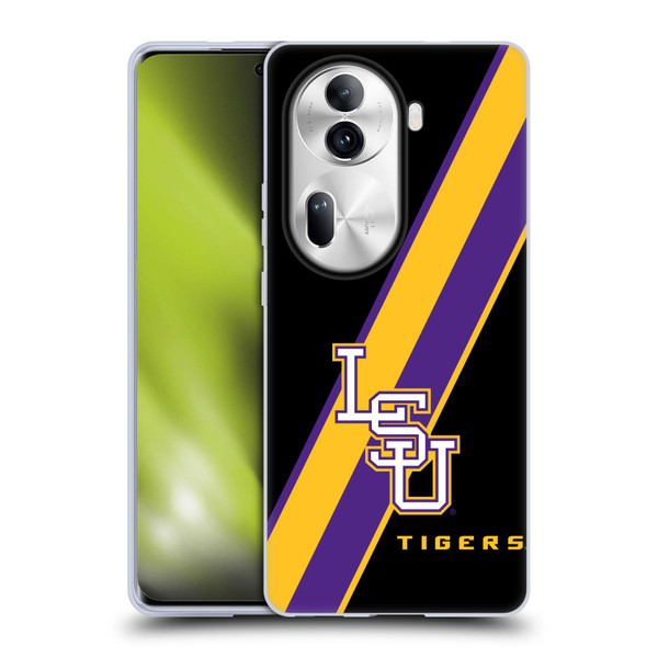 Louisiana State University LSU Louisiana State University Stripes Soft Gel Case for OPPO Reno11 Pro