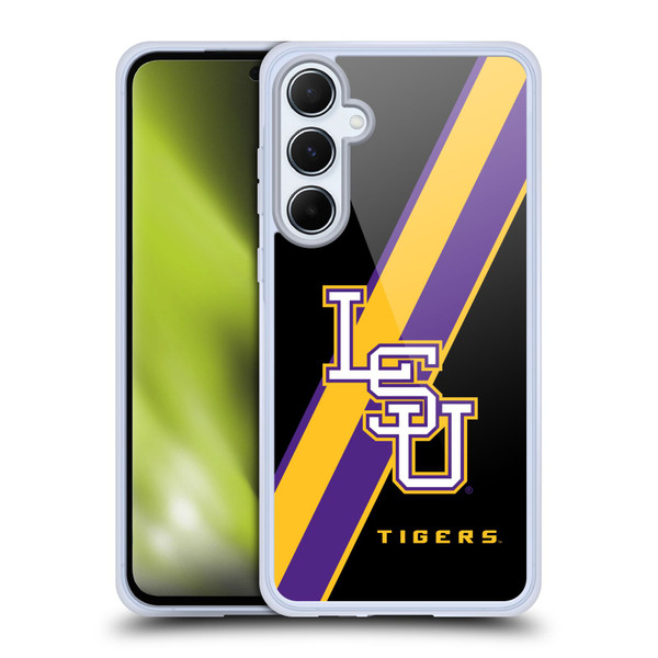 Louisiana State University LSU Louisiana State University Stripes Soft Gel Case for Samsung Galaxy A55 5G