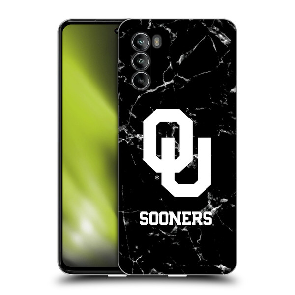 University of Oklahoma OU The University of Oklahoma Black And White Marble Soft Gel Case for Motorola Moto G82 5G