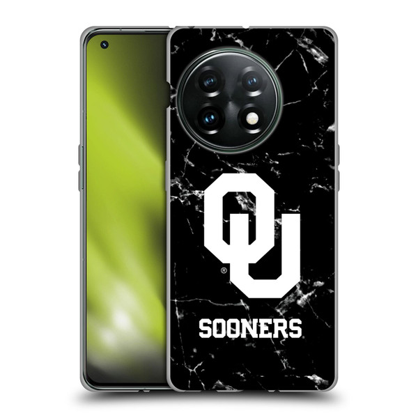 University of Oklahoma OU The University of Oklahoma Black And White Marble Soft Gel Case for OnePlus 11 5G