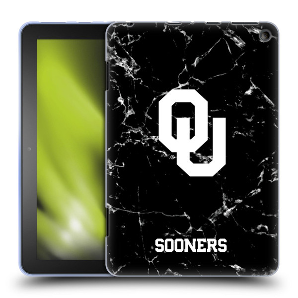 University of Oklahoma OU The University of Oklahoma Black And White Marble Soft Gel Case for Amazon Fire HD 8/Fire HD 8 Plus 2020