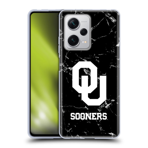 University of Oklahoma OU The University of Oklahoma Black And White Marble Soft Gel Case for Xiaomi Redmi Note 12 Pro+ 5G