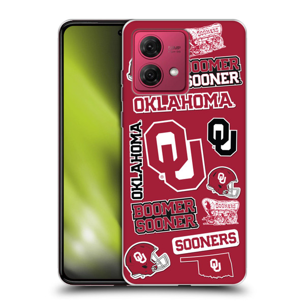 University of Oklahoma OU The University Of Oklahoma Art Collage Soft Gel Case for Motorola Moto G84 5G
