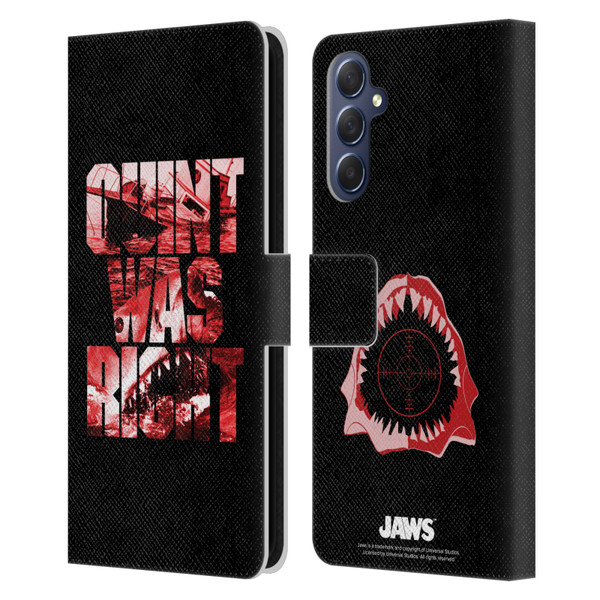 Jaws I Key Art Quint Was Right Leather Book Wallet Case Cover For Samsung Galaxy M54 5G
