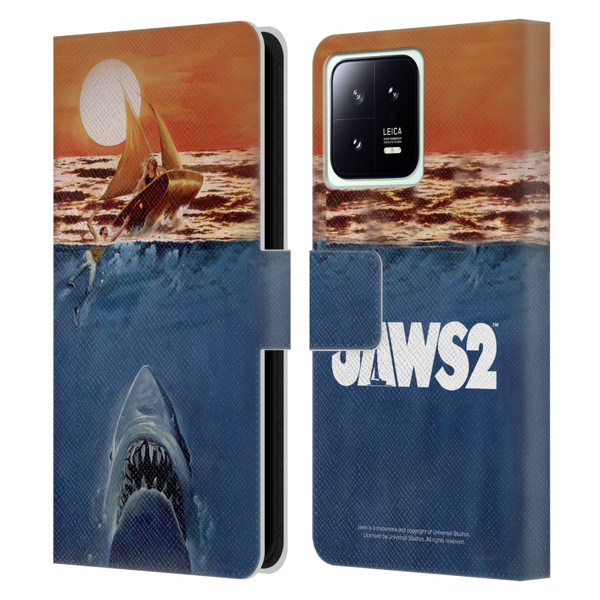 Jaws II Key Art Sailing Poster Leather Book Wallet Case Cover For Xiaomi 13 5G