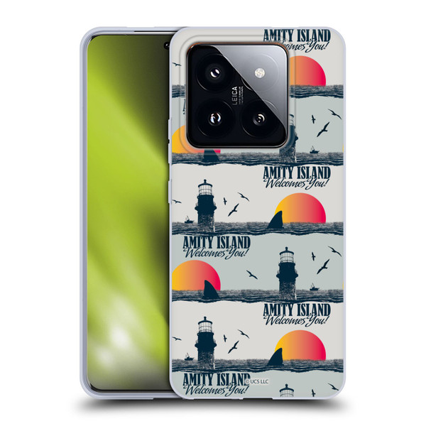 Jaws Art Pattern Amity Soft Gel Case for Xiaomi 14 Pro