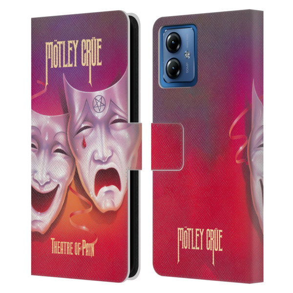 Motley Crue Albums Theater Of Pain Leather Book Wallet Case Cover For Motorola Moto G14