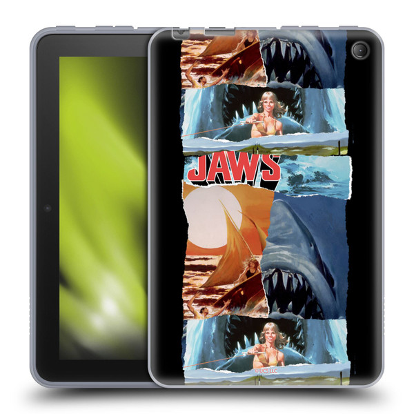 Jaws Graphics Collage Art Soft Gel Case for Amazon Fire 7 2022