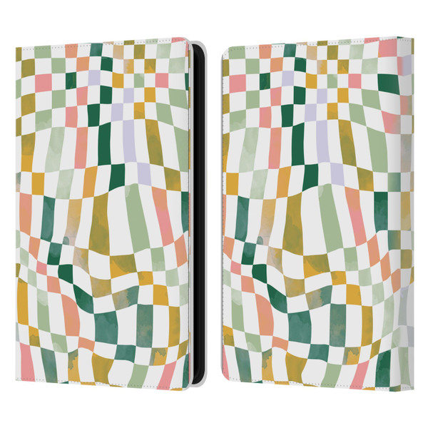 Ninola Checker Pattern Nostalgic Squares Leather Book Wallet Case Cover For Amazon Kindle Paperwhite 5 (2021)