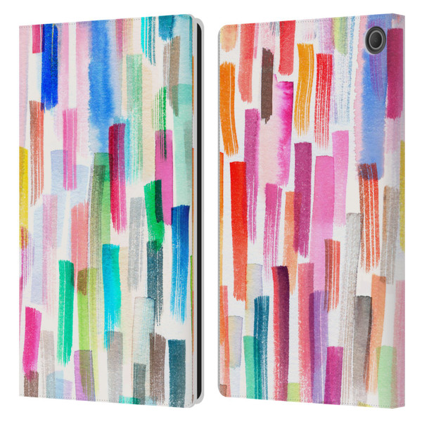 Ninola Colorful Brushstrokes Multi Leather Book Wallet Case Cover For Amazon Fire Max 11 2023