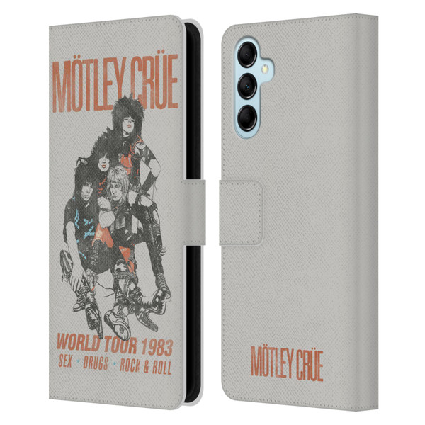 Motley Crue Tours Sex, Drugs and Rock & Roll Leather Book Wallet Case Cover For Samsung Galaxy M14 5G