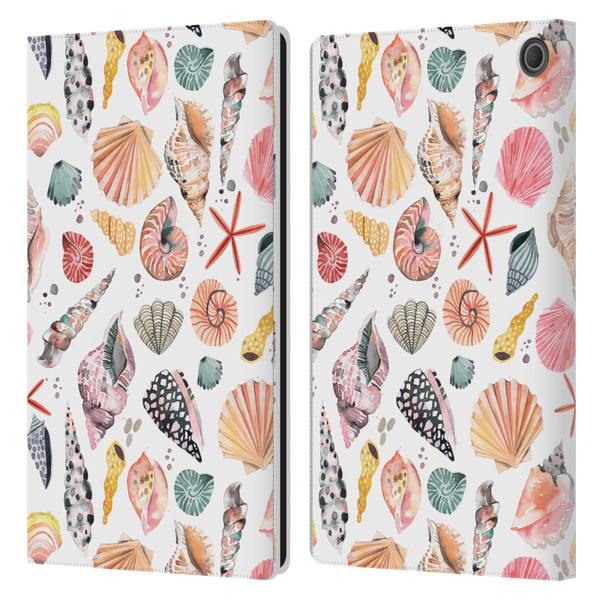 Ninola Ocean Sea Shells Leather Book Wallet Case Cover For Amazon Fire Max 11 2023