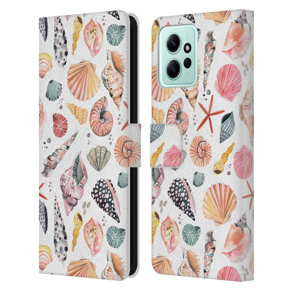 Ninola Ocean Sea Shells Leather Book Wallet Case Cover For Xiaomi Redmi 12