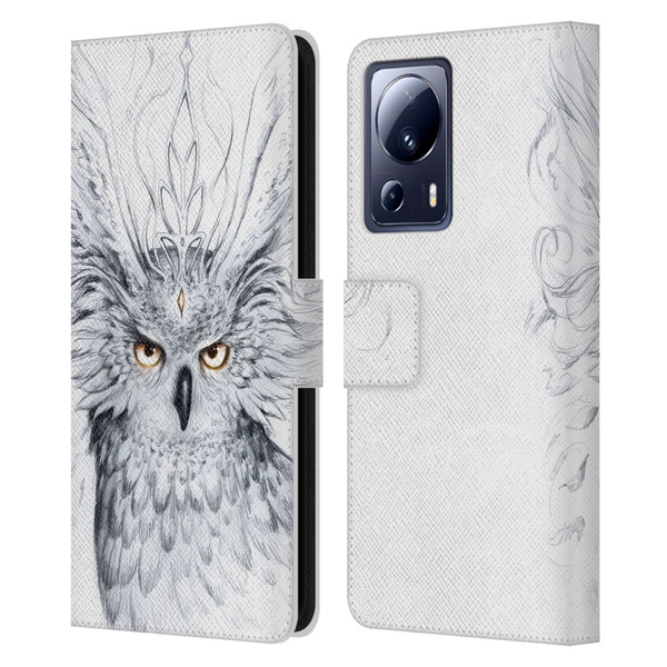 Jonas "JoJoesArt" Jödicke Wildlife Owl Leather Book Wallet Case Cover For Xiaomi 13 Lite 5G