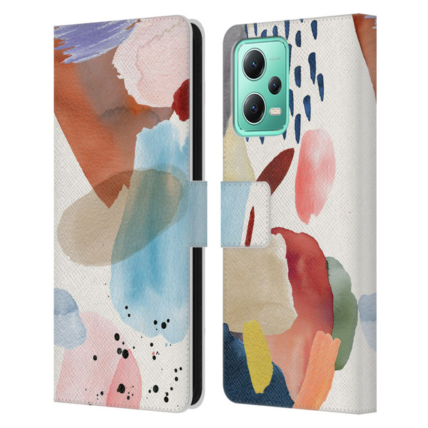 Ninola Pattern Abstract Pastel Leather Book Wallet Case Cover For Xiaomi Redmi Note 12 5G