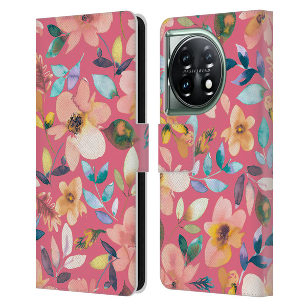 Ninola Spring Floral Tropical Flowers Leather Book Wallet Case Cover For OnePlus 11 5G