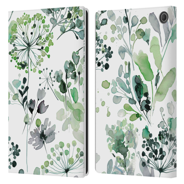 Ninola Wild Grasses Eucalyptus Leather Book Wallet Case Cover For Amazon Fire Max 11 2023