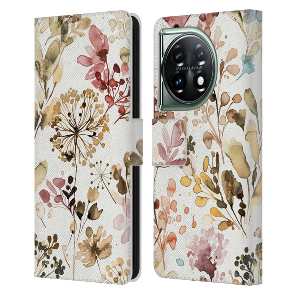 Ninola Wild Grasses Rustic Leather Book Wallet Case Cover For OnePlus 11 5G