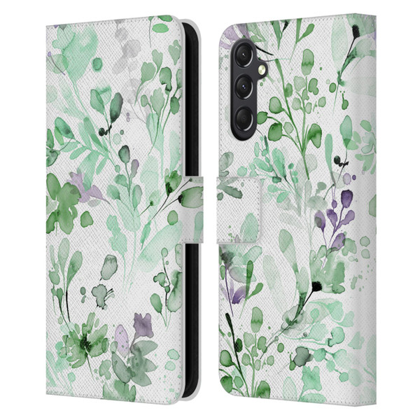 Ninola Wild Grasses Eucalyptus Plants Leather Book Wallet Case Cover For Samsung Galaxy A24 4G / M34 5G