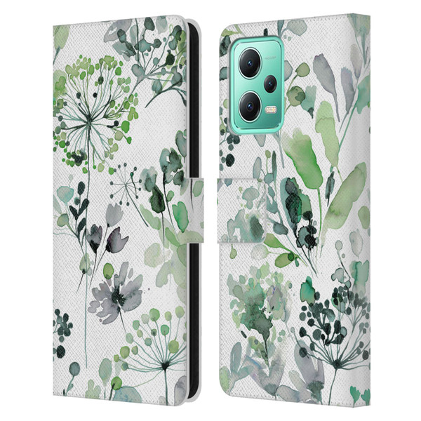 Ninola Wild Grasses Eucalyptus Leather Book Wallet Case Cover For Xiaomi Redmi Note 12 5G