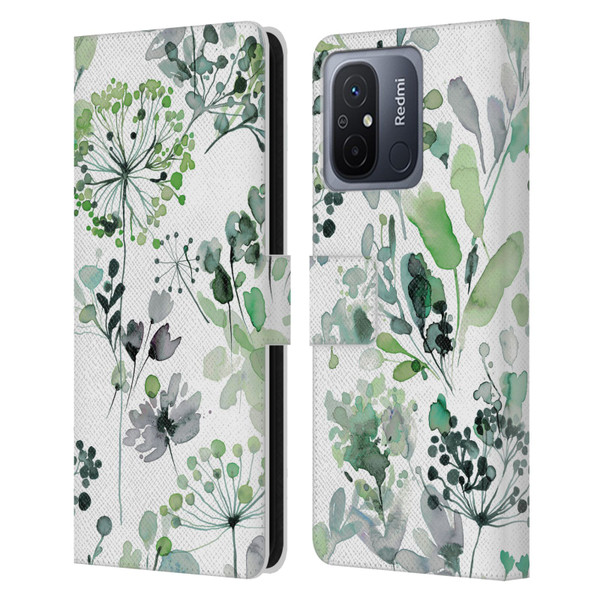 Ninola Wild Grasses Eucalyptus Leather Book Wallet Case Cover For Xiaomi Redmi 12C