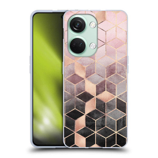 Elisabeth Fredriksson Cubes Collection Pink And Grey Gradient Soft Gel Case for OnePlus Nord 3 5G