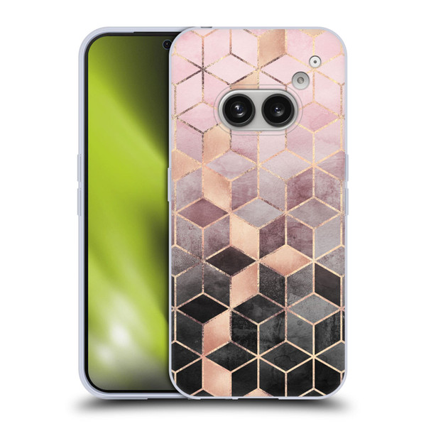 Elisabeth Fredriksson Cubes Collection Pink And Grey Gradient Soft Gel Case for Nothing Phone (2a)