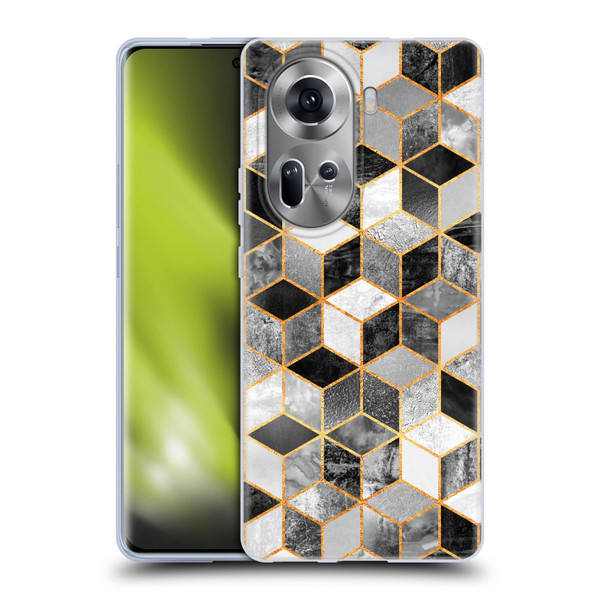 Elisabeth Fredriksson Cubes Collection Black And White Soft Gel Case for OPPO Reno11