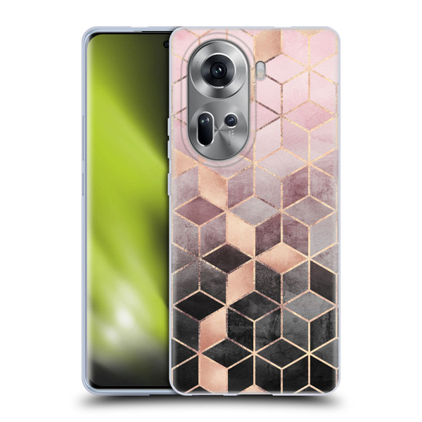 Elisabeth Fredriksson Cubes Collection Pink And Grey Gradient Soft Gel Case for OPPO Reno11